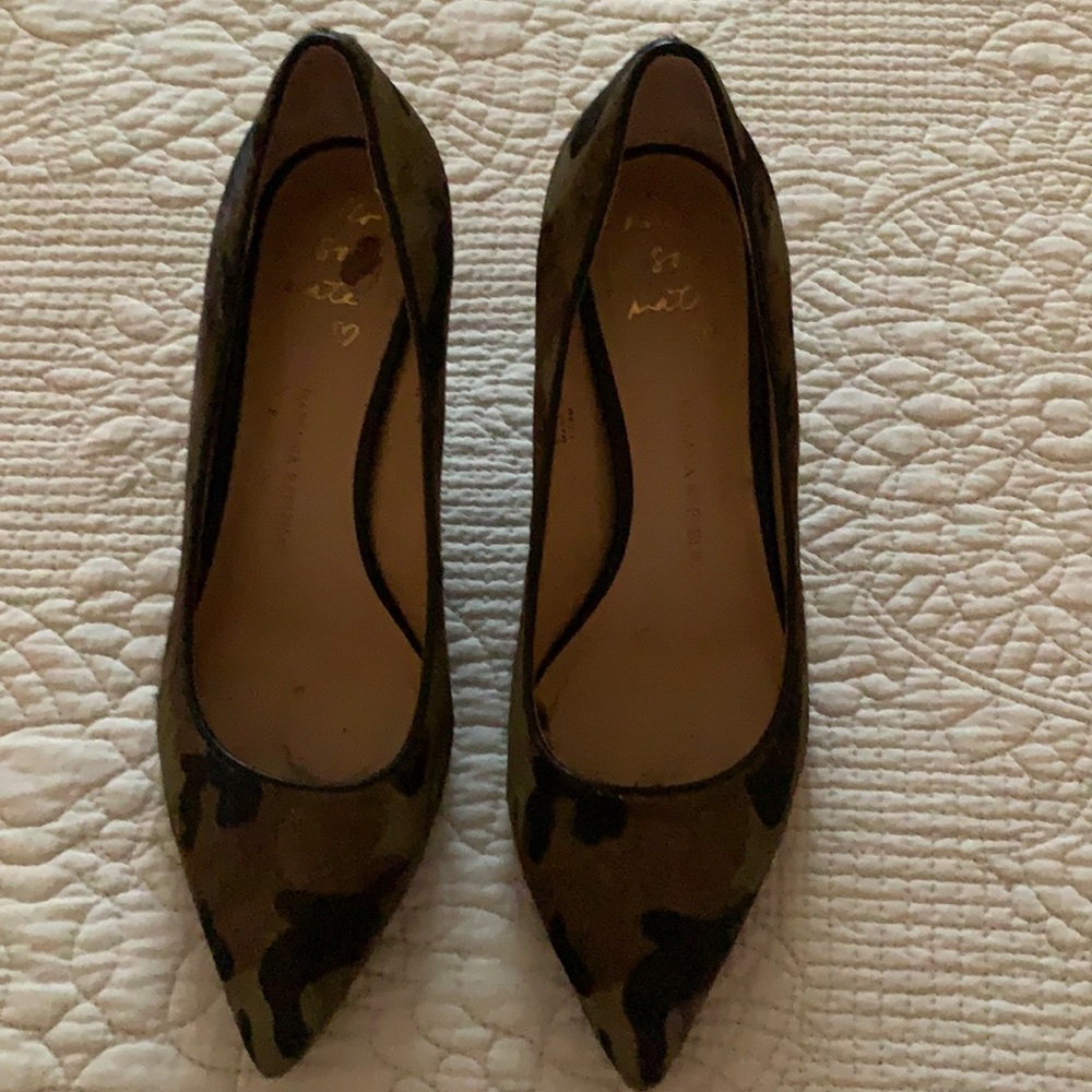 Banana Republic calf hair camo  heels